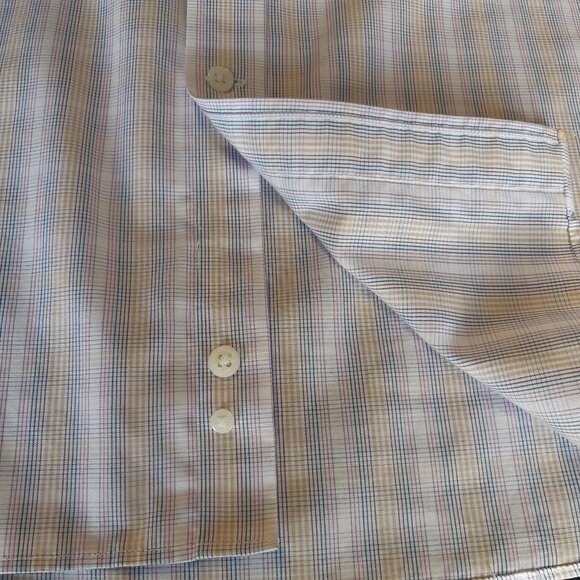 ENRO SZ M Plaid SS Men's Button Down Shirt 100% Cotton Poplin Non-Iron - Picture 6 of 11